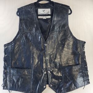 Mens Leather Vest 3xl
